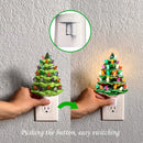 Resin Christmas Tree Night Light, Vintage Green Christmas Tree Wall Plug in Night Light, Hand Painted Resin Nightlight