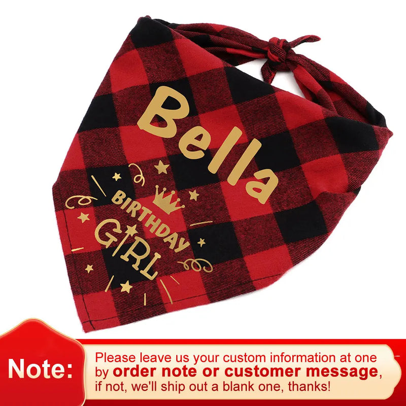 Free Custom Christmas Dog Bandana Cute Birthday Pet Puppy Triangle Scarf Adjustable Bandanas Bibs for Dogs Cats Pet Supplies Pug