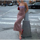 The Meridian Line | Colour-Block Halter Maxi Dress