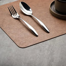 Light Luxury Solid Leather Placemat Coffee Brown PVC Table Mat Waterproof Oilproof Heat-Insulated Plate Bowl Pad Table Decor
