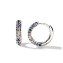 Fashion silver Color Round Mini Earrings Set Half Hoop Colorful Zircon Ladies Luxury Jewelry Hoop Earrings