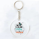 Funny Spanish Printed Key Keychain Transparent Circle Key Chain Acrylic Keyring Festive Birthday Father's Day Best Gift for Dad