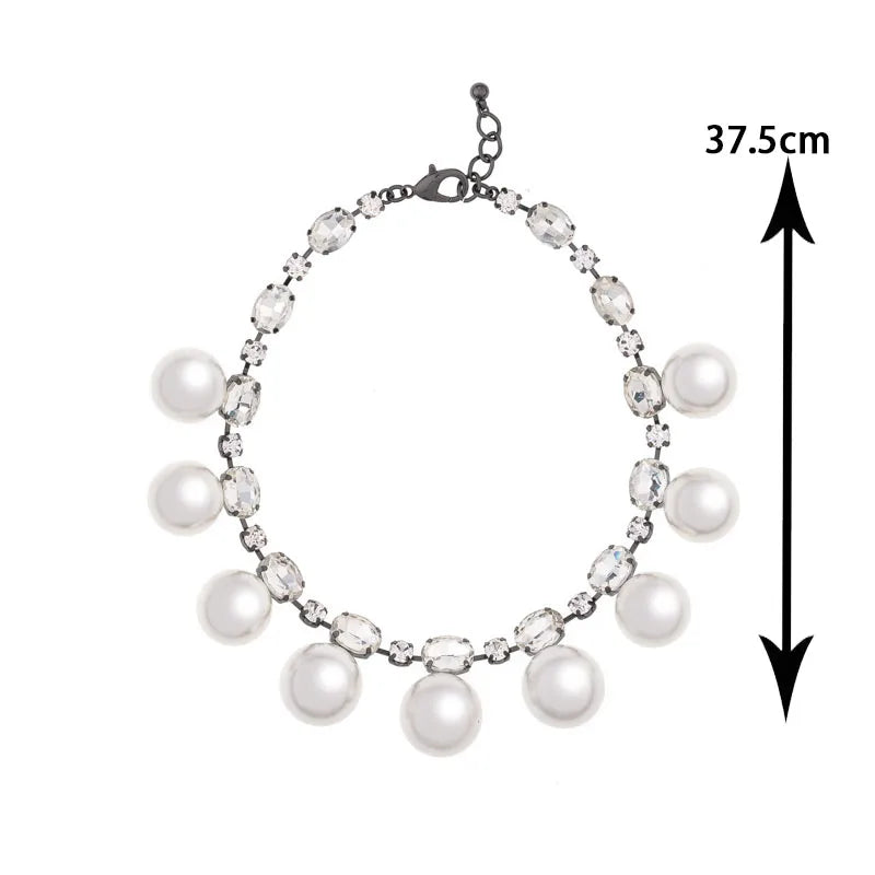 Women's Pearl Jewelry Set Multi Layer Faux Pearl Choker Necklace White Jewelry Sets for Women Girls Wedding and Themed Party