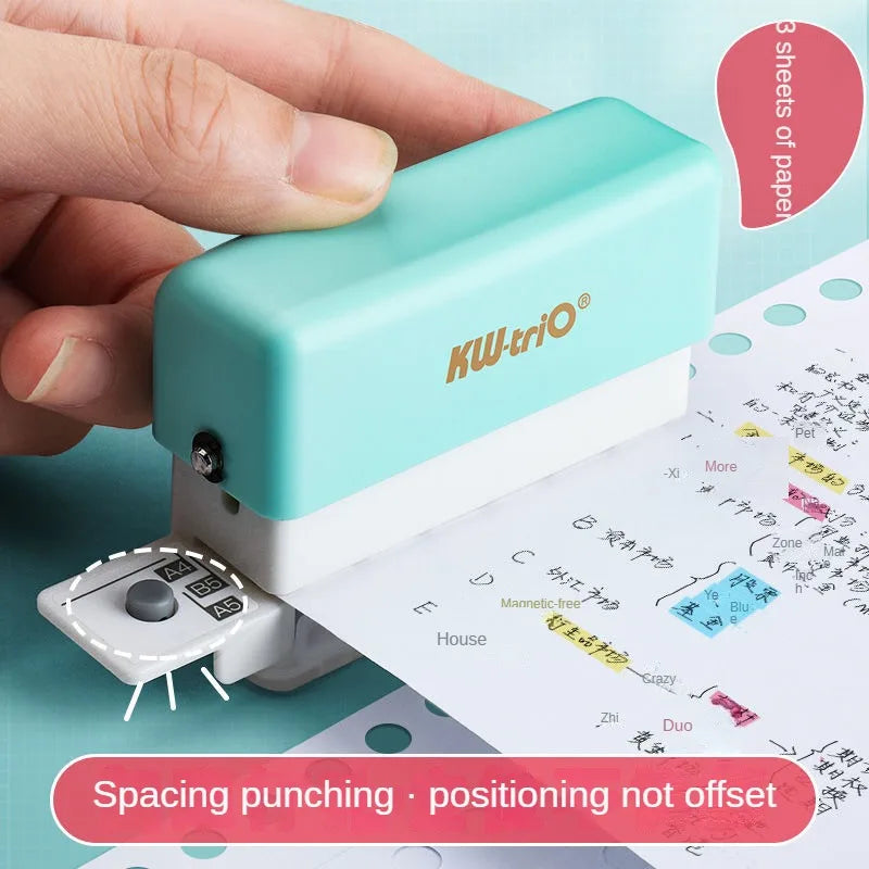 Mini 6-Hole Punching Machine DIY Book Page Stitcher Paper Binding Punch Planner Loose Leaf Paper Hole Puncher Office Stationery