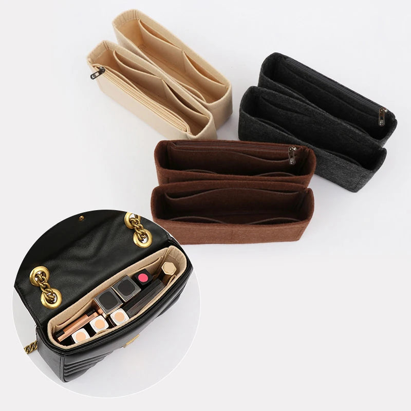 Felt Cloth Handbag Insert Bag Makeup Organizer Travel Portable Cosmetic Bags Storage Bag Inner Purse Travel Bag Organizer