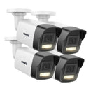 Annke 4Pcs 12MP HD IP Security Camera Poe 6K Dual Light Audio Fixed Bullet Camera Human Vehicle Detection 256G SD Storage ONVIF