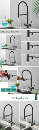 The Cascade | 2-in-1 Filtered Water Kitchen Faucet with 360° Pull-Down Sprayer
