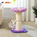 Flower Cat Scratching Post Small Cat Tree Tower Cat Scratcher for Indoor Cats with Super Thick Scratching Post Removable Cat Bed