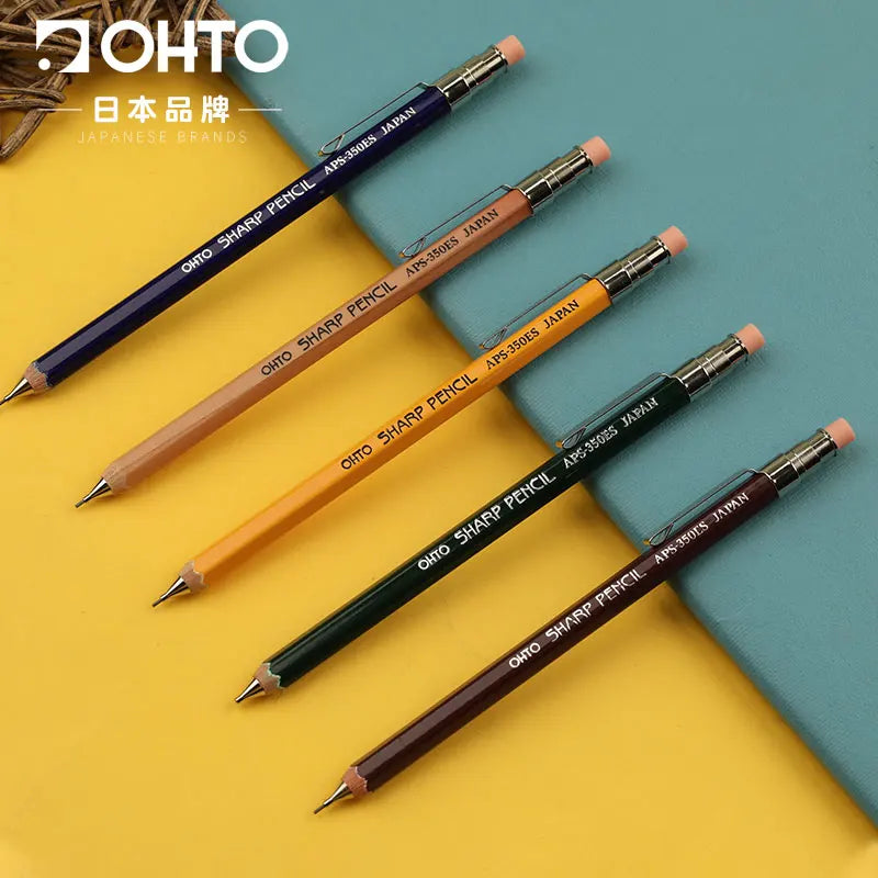 1pc Japan OHTO SHARP Mini Mechanical Pencil Hexagonal Wooden Penholder Student Daily Writing Pencil 0.5mm