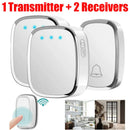 2 Receivers! Wireless Doorbell Waterproof Wall Plug-in Cordless Door Bell with 300M/1000Ft Long Range, 36 Melodies Ringtones