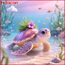 Huacan Diamond Painting Sea Turtle Flower Fish Diamond Embroidery Animal Full Kits New Arrivals