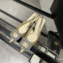 Comfort Shoes for Women Pointed Heel Sandals 2025 Summer Shallow Mouth Suit Female Beige Retro New Girls Stiletto Black  Spring
