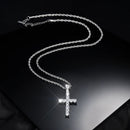 14K Gold Plated Hip Hop Cross Pendant Necklace for Women Male Iced Out Twisted Chain Long Necklace Fine Jewellery Accessories