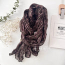 Spring and Summer New Thin Breathable Cotton Linen Touch Scarf Women's Artistic Sunscreen Shawl Versatile Japanese Floral