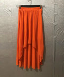 SETWIGG Summer Bohemian Style Dip Hem Long Chiffon Skirts Elastic Waist High Low Long Pleated Asymmetric Chiffon Skirts 15 Color