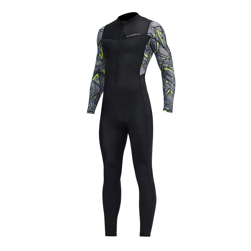 Men Diving Suit Long Sleeve Sunscreen Diving Protection Clothes Cold Proof with Zipper Elastic Breathable Water Sports Equipment