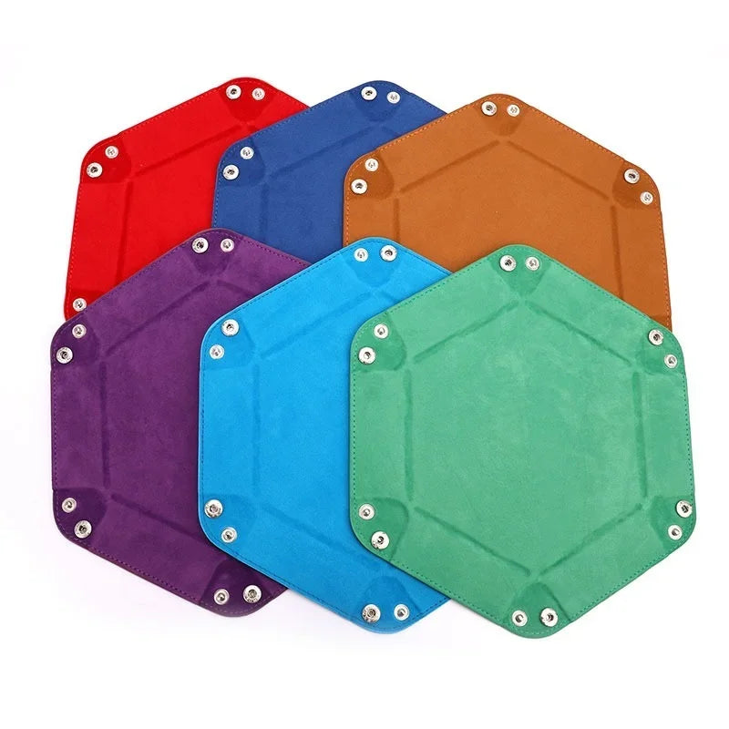 7 Kinds Colors leather Fabric Felt Folding Square Dice Tray Portable Quadrilateral Dice Box For Board Games Dice Storage 25*25cm