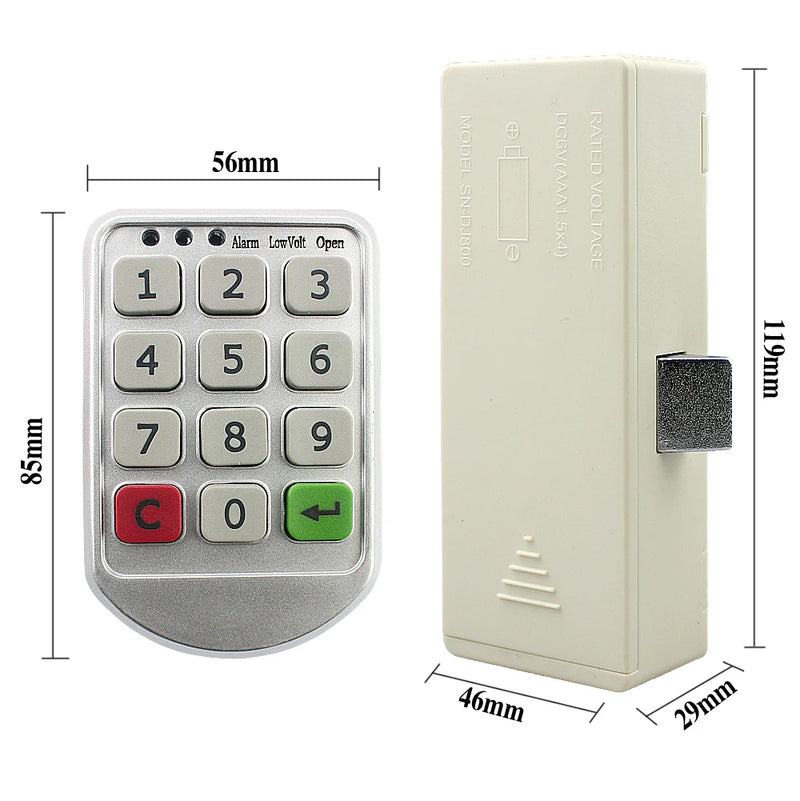 Keyless Digital Door Lock Electronic Keypad Security Password Cabinet Code Locks