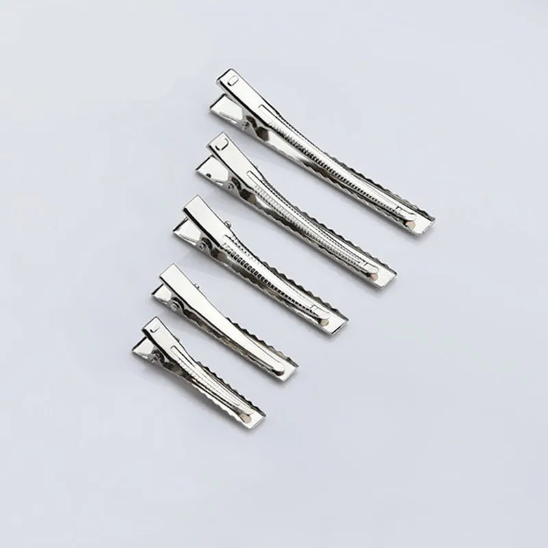 50pcs/lot Metal Crocodile Clips Cable Lead Testing Metal Alligator Clips Clamps Hair Clips Hairpins 35mm-75mm