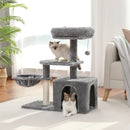 Cat Tree for Small Cats, Plush Cat Tower with Large Cat Condo, Deep Hammock and Sisal Cat Scratching Post for Kittens