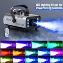 Yiflamefly 1200W Fog Machine with RGB 6LEDs Lighting for Play Theater Professional Stage Home Entertainment Halloween Party