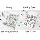 Birthday Cake Cute Frog Fox Animals Cutting Dies and Clear Stamps Bottle Thank You Words Dies For DIY Scrarpbooking Paper Craft