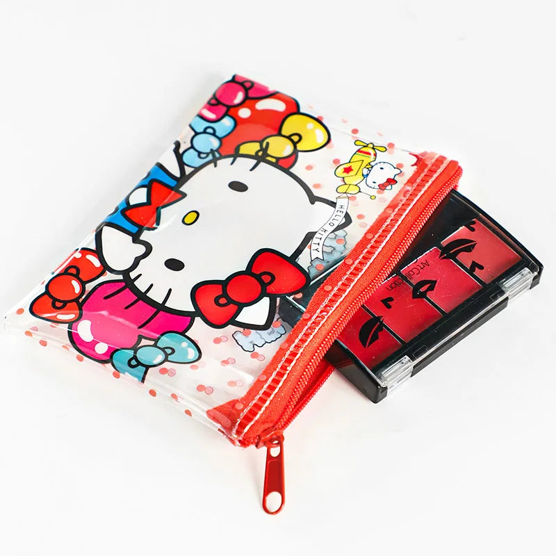 Sanrio 50Th Anniversary Hello Kitty Kuromi Hangyodon Pvc Waterproof Storage Bag Coin Lipstick Wallet Children's Mini Card Bag