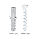 12x60mm/5x25mm Plastic Expansion Tube for Drywall with Hex Screws Gray/Color Zinc Screws White