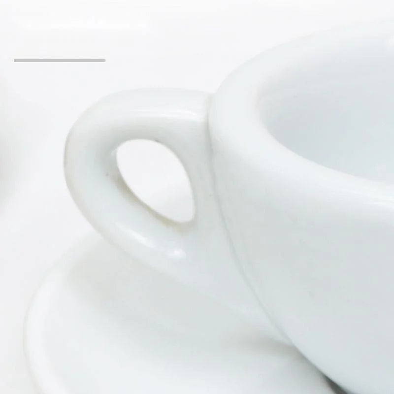 New Thickened Round Mouth White Espresso Italian Coffee Concentrate Cup Saucer 50ml Thick Insulated Ceramic Coffee Cup Porcelain