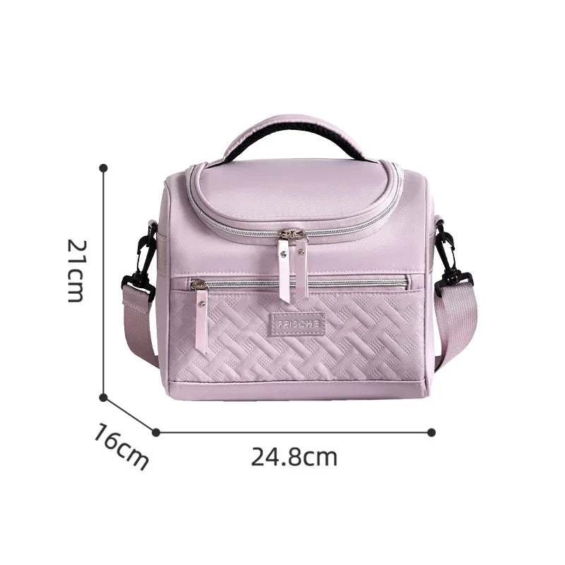 New women's shoulder insulated bag, ice pack, bento bag, large capacity thickened food refrigerated bag, student lunch box bag