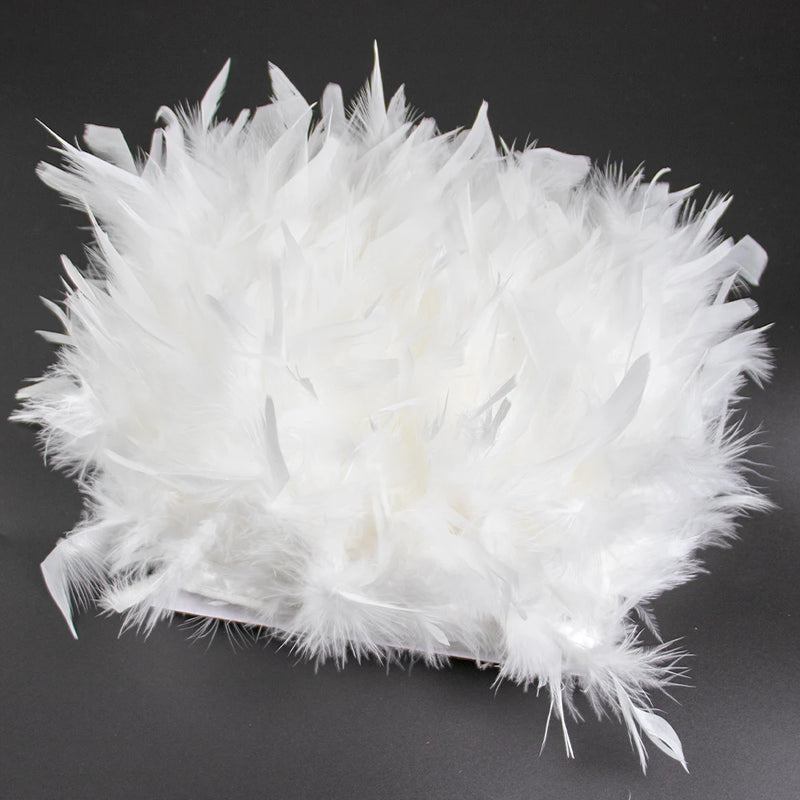 1 Meter Natural Turkey Feathers Trims 10-15cm for Sewing Ribbon Clothing Fringe Plumes Decoration DIY Crafts Wedding Party Dress