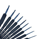 Silicone Handle Aluminum Crochet Knitting Needle Blue Soft Handle Crochet Hooks Sweater Hook 2mm-6mm Weaving Accessory