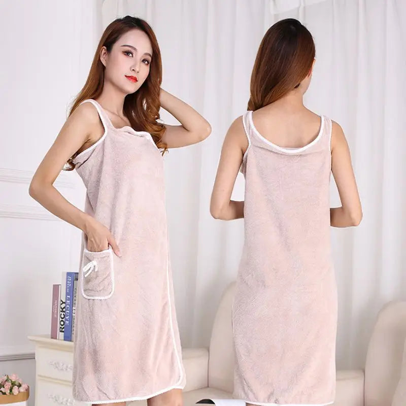 Women Large Bathrobe Quick Dry Wearable Microfiber Soft Bathrobes Plush Thick Absorbent Winter Night Sleepwear Dressing Gown