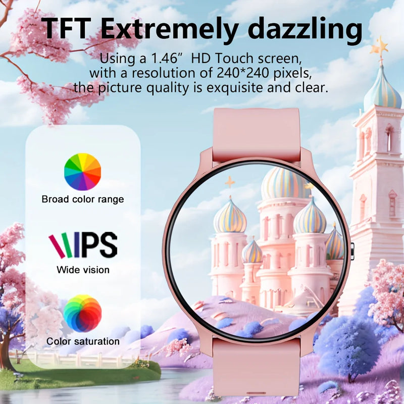 KESHUYOU Women Smart Watch Bluetooth Talk Full Screen Touch IP68 Waterproof Watch Men Heart Rate Health Monitoring Smart Watch