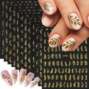 The Gilded Leaf | 12-Piece 3D Metallic Leaf Nail Sticker Set