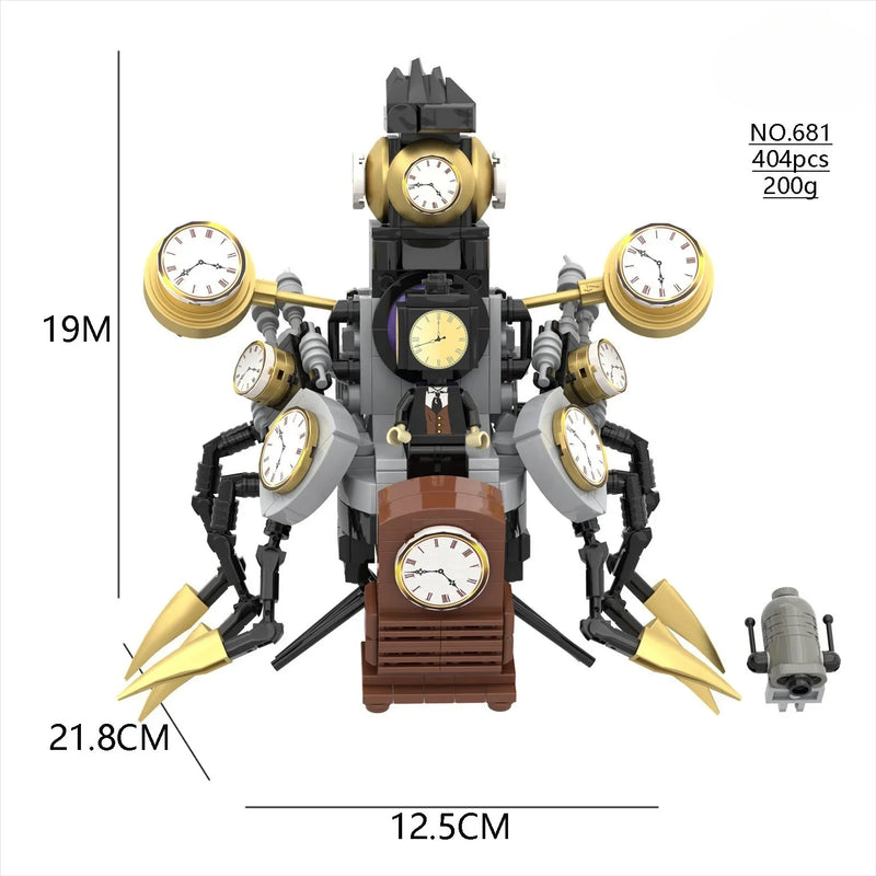 Skibidi Toilet Clock Man Building Blocks Toys Cameraman Speakerman Monitor Titan Tv Man Juguetes Brick Model Toys Gift For Kids
