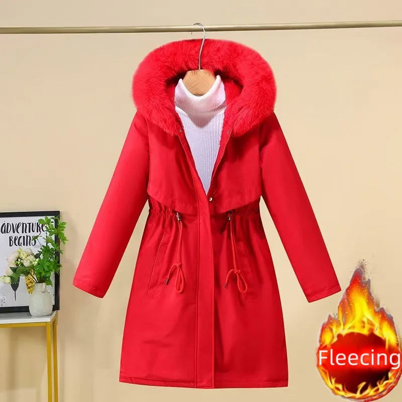 New In Coats & Jackets Women's Winter Padded Jacket Loose Casual Outerwears Fleece Hodded Windbreaker Elegant Office Lady's Coat