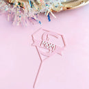 Best Mom Mother's Day Party Cake Topper Pink Red Love You Mum Acrylic Cake Topper for Mommy Birthday Party Cake Decorations Gift