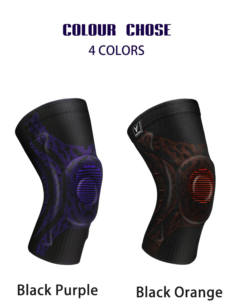 Veidoorn 1 PCS Patella Protector  Silicone Spring Knee Pad Basketball Running Compression Knee Brace Support Sleeve