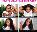 Full Machine Made Bling Hair Headband Wig 180% Density Brazilian Remy Kinky Curly Human Hair For Black Women 100% Human Hair