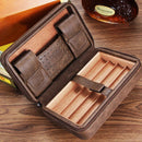 GALINER Cigar Humidor Box Travel Leather Cigar Case Cedar Wood Lined W/wo Lighter Cigar Cutter Humidity Control Pack For Humidor