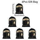 6pcs Eid Mubarak Bags Black Velvet Gift Kareem Ramadan Candy Bags Muslim Islamic Home Family Party Decorations Eid al-Fitr 2025