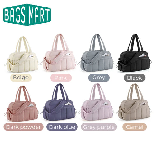 BAGSMART Damen Reisetasche mit Schultergurt, Sport- und Gymtasche, gepolstert, großes Fassungsvermögen, Wickeltasche