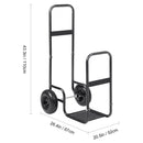 SucceBuy Firewood Log Cart Outdoor and Indoor Wood Rack Storage Mover with Wheels Heavy Duty Steel for Fireplace Fire Pit Black