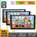ESSGOO 7"/9"/10“ 2 DIN Android 14 4+64G Car Stereo Carplay Android Auto GPS SAT Navi Bluetooth FM RDS Radio WIFI Touchscreen