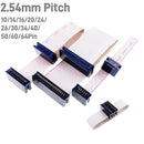 IDC Type Card Edge Connector Slot 2.54 mm Pitch 10 14 16 20 24 26 30 34 40 50 60 64 Pin PCB Socket With 20cm Flat Cable 1.27 mm