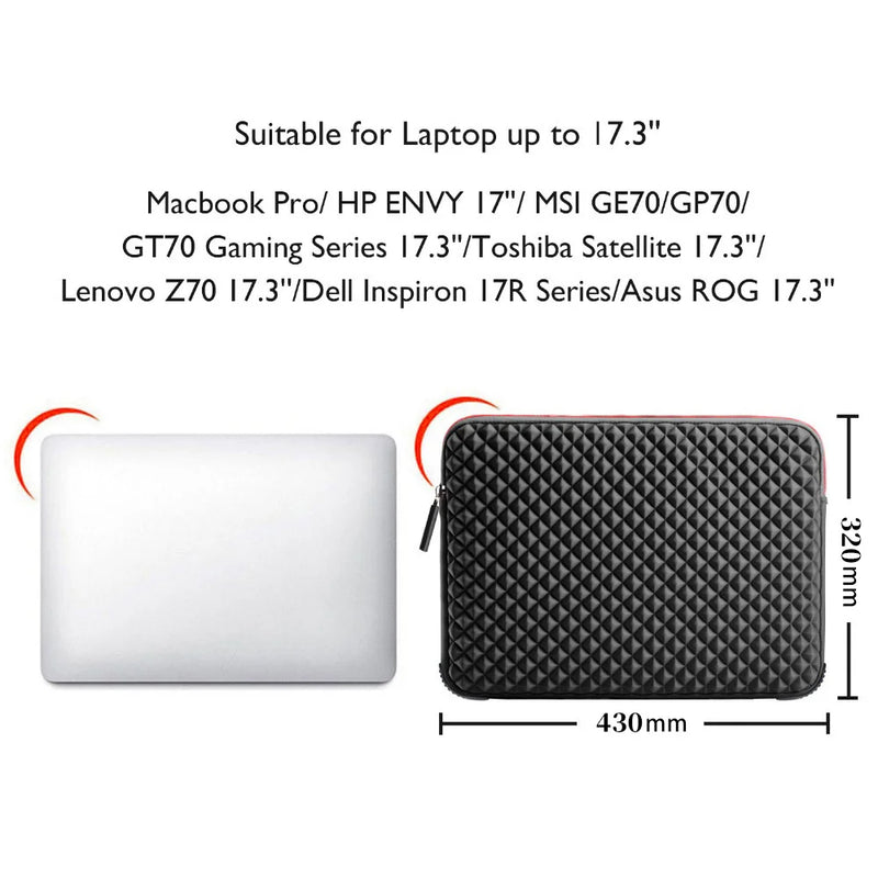 WIWU 17.3 inch Laptop Bag Case for Macbook Pro 17 Waterproof Laptop Sleeve for Macbook Pro 17 Case Computer Notebook Bag 17.3