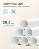 85-305 cm height adjustable shower rack with 4 trays bathroom shelf, shower corner no drilling necessary, white/black