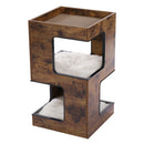 Wood Cat Condo House Bed with Removable Soft Mats Modern Cat Tree Tower with Scratching Pad Cat Scratcher Furniture Kitten Toys