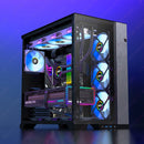 JEYI 120mm PC ARGB Lüfter AURA SYNC RGB Computerlüfter Ultra Leiser Kühlkörper Ventilator mit 4PIN PWM und 5V 3PIN ARGB Anschluss